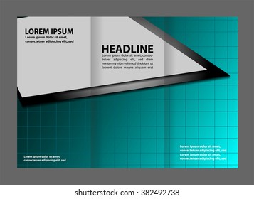 Blue Style Tri-Fold Brochure Design. Corporate Leaflet, Cover Template
