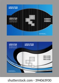 Blue Style Tri-Fold Brochure Design. Corporate Leaflet, Cover Template
