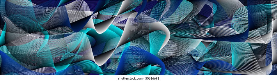Blue stylish fantasy background - vector illustration