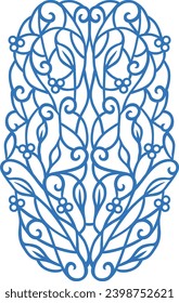 Blue stylish ornamental element. Vector