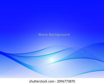 blue stylish smooth gradient wave background design 