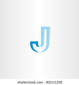 blue stylized letter j vector logo design 