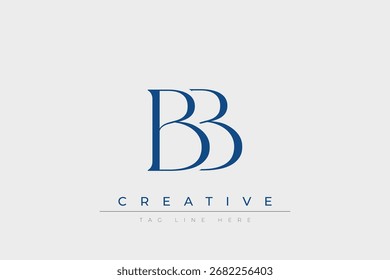 Blue stylized letters BB combined in a modern design on a clean white background, evoking professionalism and creativity. Ideal for branding, business identity, and corporate representation concepts.