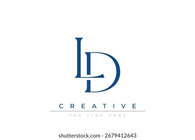 Blue stylized letters LD combined in a modern design on a clean white background, evoking professionalism and creativity. Ideal for branding, business identity, and corporate representation concepts.