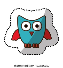 blue stylized owl icon, vector illustraction design image