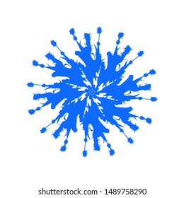 Blue stylized snowflake on white background
