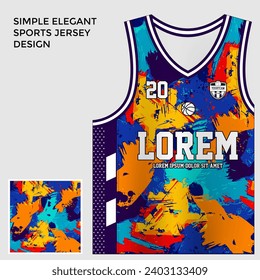blue sublimation basketball jersey template