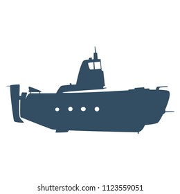 blue submarine on white background vector art