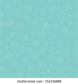 Blue Subtle Winter Snow Flakes Doodles Seamless Background Pattern. Artistic Hand Sketched Vector Illustration. Pattern Swatch