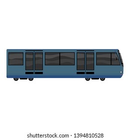 Blue subway train icon. Cartoon of blue subway train vector icon for web design isolated on white background
