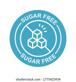 Blue sugar free label, icon.