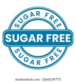 Blue Sugar Free stamp sticker  vector illustration
