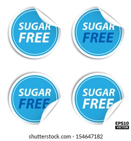 Blue Sugar Free stickers isolated on white background. -eps10 vector