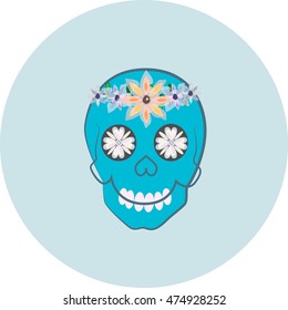 Blue Sugar Skull