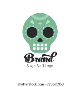 Blue Sugar Skull Logo For Your Logo Design