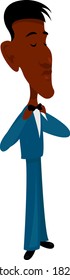 Blue suit, illustration, vector on white background