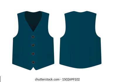 Blue suit vest. vector illustration