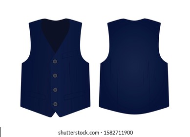 Blue  suit vest. vector illustration