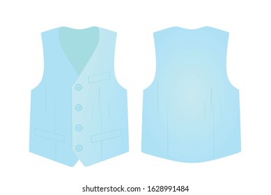 Blue suit vest. vector illustration
