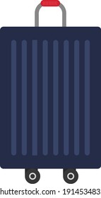 Blue suitcase, illustration, vector on a white background.