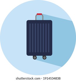 Blue suitcase, illustration, vector on a white background.