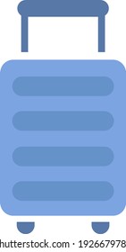 Maleta azul, ilustración, vector sobre fondo blanco.