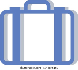 Blue suitcase, illustration, vector on a white background