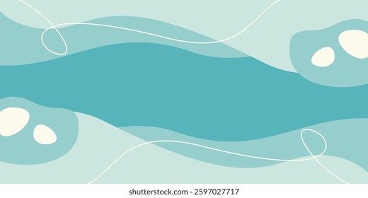 Blue summer background abstract shapes, wave pattern with empty space for text. Perfect for your design