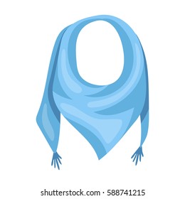 blue summer bandana from the sun.Bandana with knots on the ends.Scarves and shawls single icon in cartoon style vector symbol stock illustration.