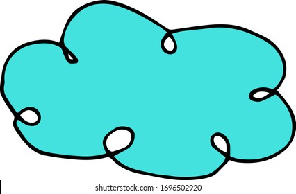 Nubes azules de verano sobre un fondo blanco. Doodle vectorial