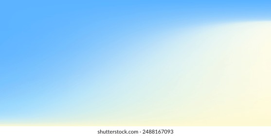 Blue summer cloudscape abstract wallpaper. Smooth flowing blue and cream cloudy sky abstraction background template. Vector Illustration. EPS 10