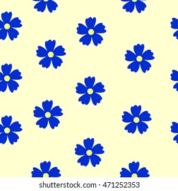 Blue summer flowers on a light background. floral seamless pattern.