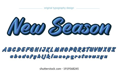 Blue Summer Fun Calligraphy 3D Typography Text Effect