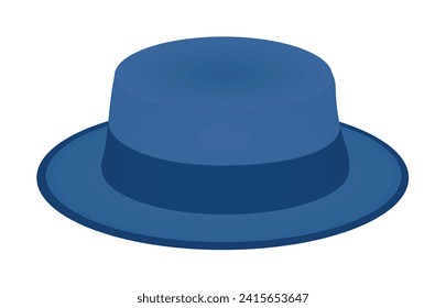 Blue summer hat. vector illustration