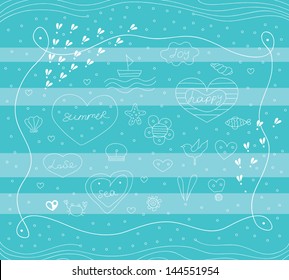blue summer picture. vector illustration.