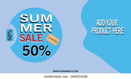 Blue Summer sale for your Product promotion banner