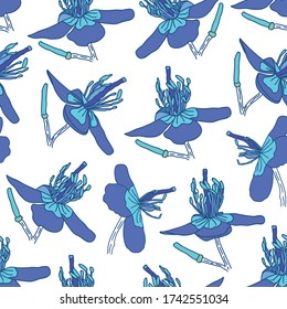 Blue Summer Style Fabric Pattern
