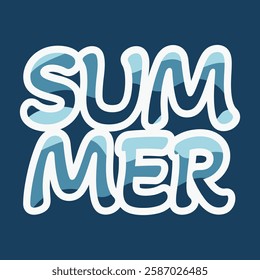 Blue Summer text vector illustration 	