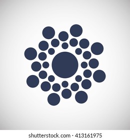blue sun design. abstract icon. summer concept