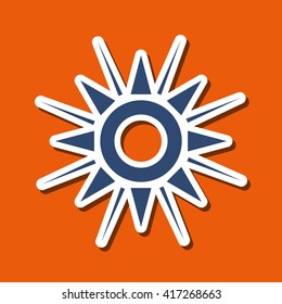 blue sun design. abstract icon. summer concept