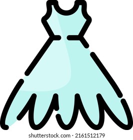 Blue sun dress, illustration, vector on a white background.