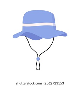 Blue sun hat with chin strap