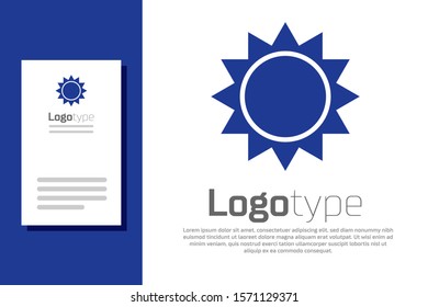 Blue Sun icon isolated on white background. Logo design template element. Vector Illustration