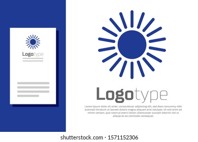 Blue Sun icon isolated on white background. Logo design template element. Vector Illustration