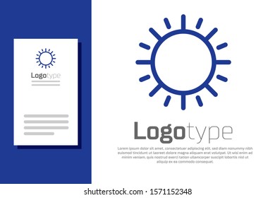 Blue Sun icon isolated on white background. Logo design template element. Vector Illustration