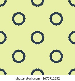 Blue Sun icon isolated seamless pattern on yellow background. Summer symbol. Good sunny day.  Vector Illustration