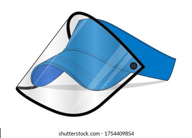 Blue Sun Visor Cap mit plastisch transparentem Gesichtshilfeschild für Vorlage.