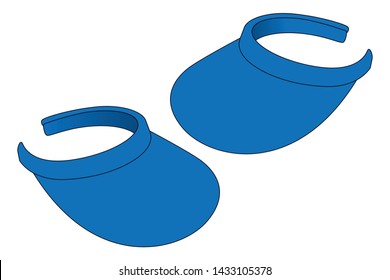 Blue Sun Visor Cap Vector For Template