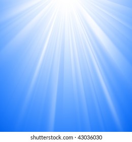 Blue sunbeams (Vector)