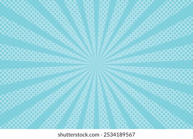 Blue sunburst background. Pop art background. Background with rays.